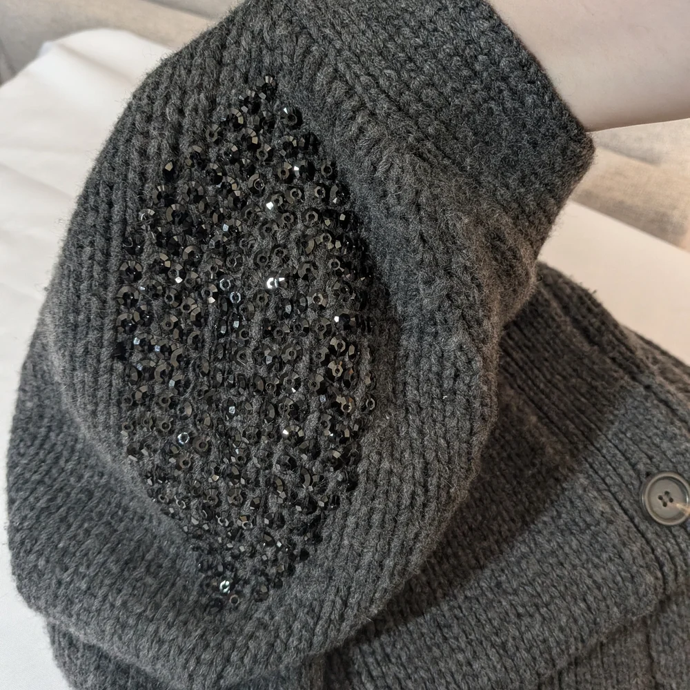 Brunello Cucinelli Long Button-Up Cardigan With Sequins In The Shoulders Size M - Picture 5 of 10